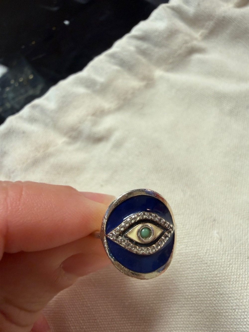 Gold Evil Eye Ring with Blue Enamel by Ross Simons size 7 - Picture 12 of 14